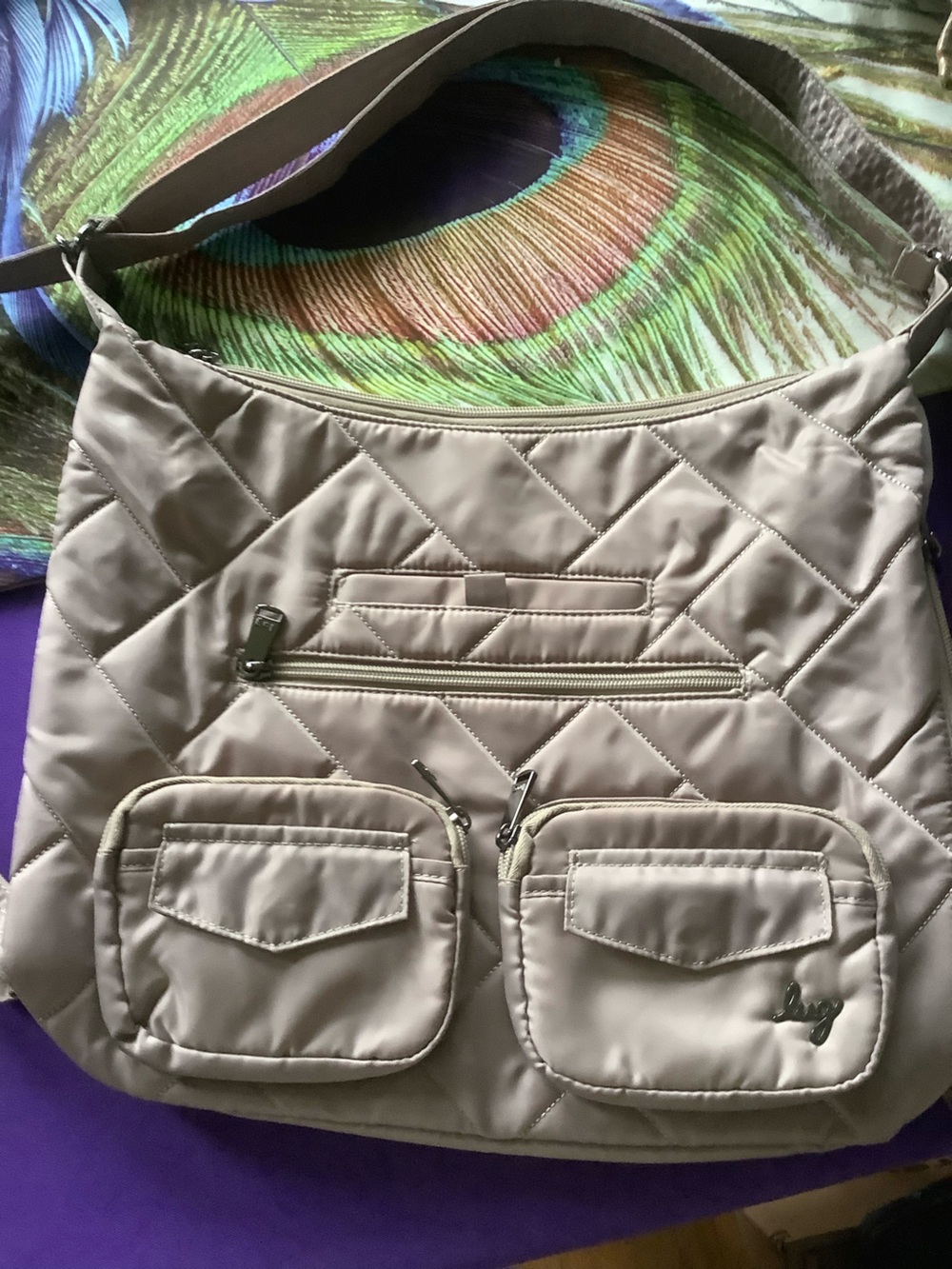 Lug new no tags Zipliner Quilted Shoulder Bag/convertible Backpack in Sand